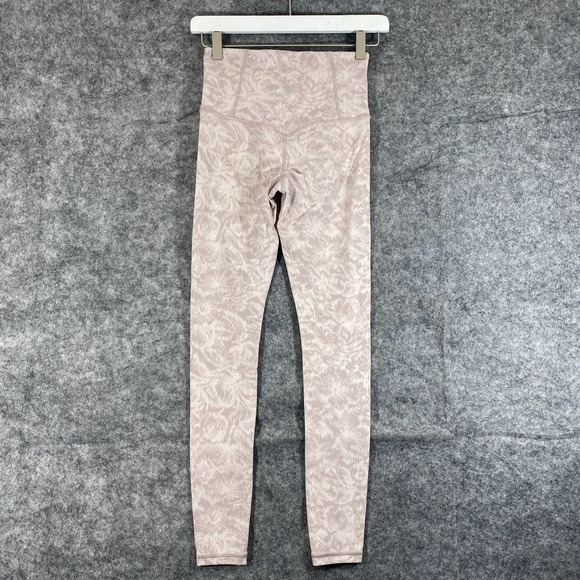 Athleta Legging XS Pink Elastion Textured Tight Abstract Print High Rise Workout - Picture 3 of 14